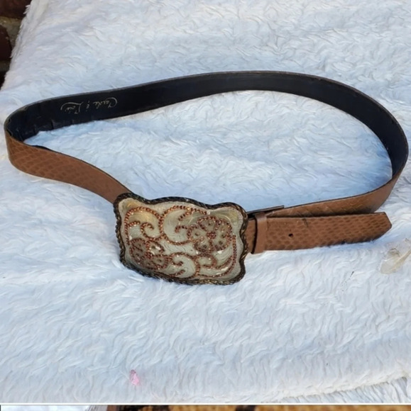 Vintage snake and Rhinestone‎ belt S/M - Picture 1 of 14